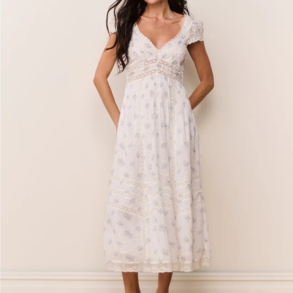 LoveShackFancy Floral Suvi Midi Dress - NWT